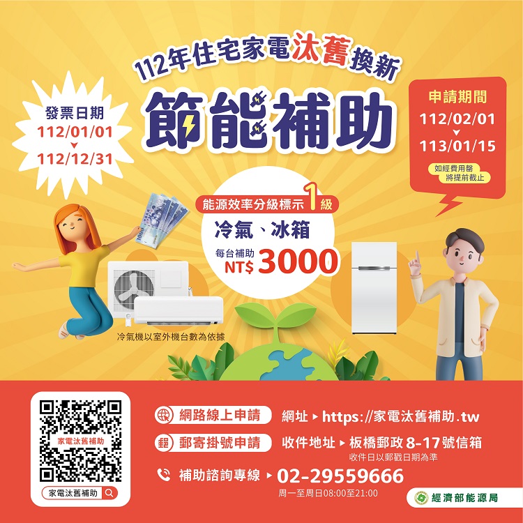 節能家電汰舊換新補助